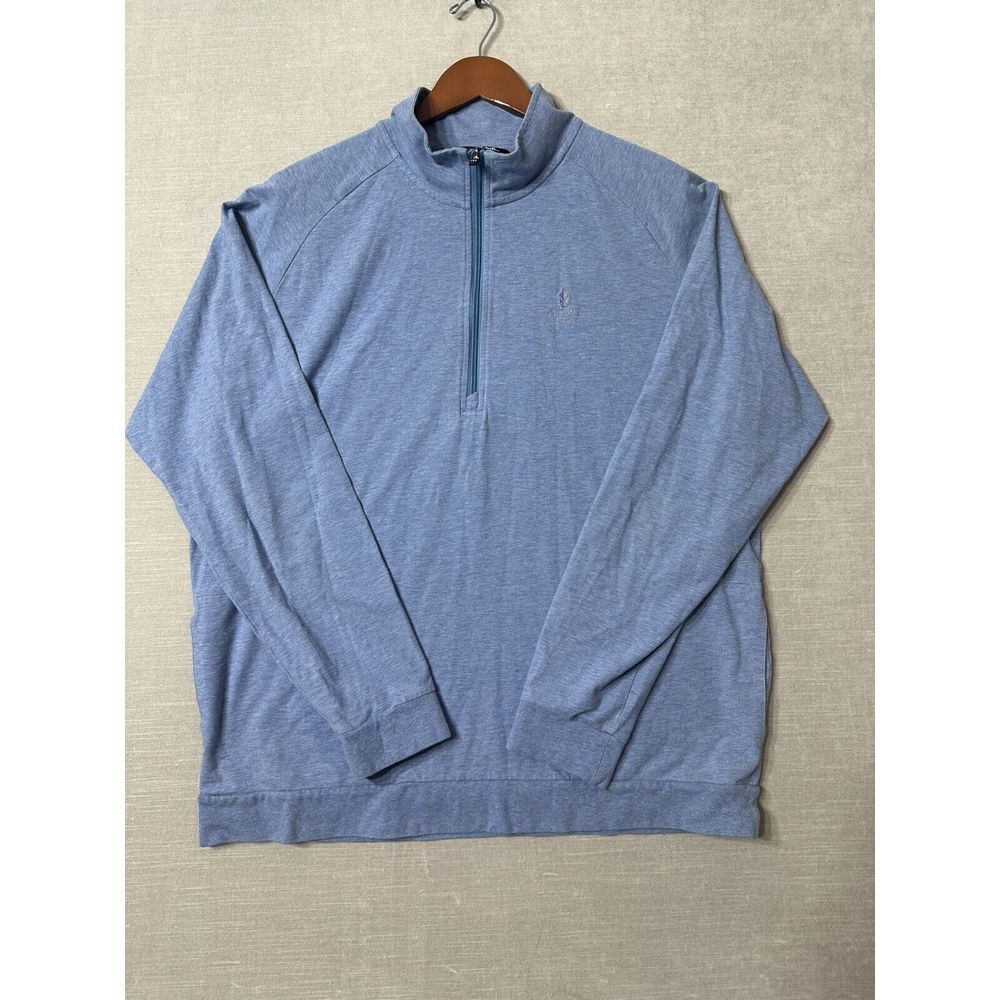 Travis Mathew 1/4 Zip Pullover Men's‎ XL Blue Performance Golf Stretch Pockets